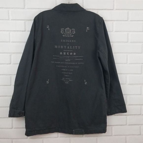 Guess Distressed Cotton Full Zip Jacket - Picture 5 of 8